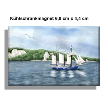 Kühlschrankmagnet  Aquarell Maritim Kunst Druck Kunstdruck Ostsee Rügen Kreidefelsen Felsen Insel